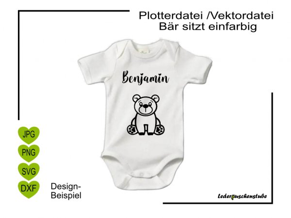 Bär sitzt Plotterdatei Vorschau – SVG zum Plotten